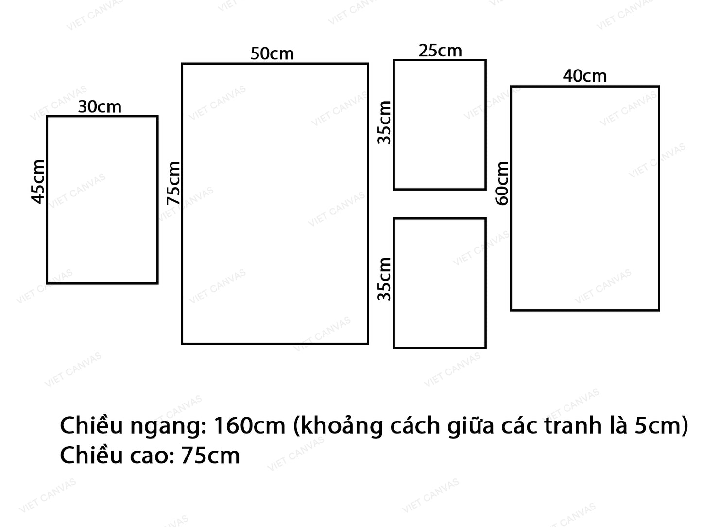 Bộ 5 Tranh Rừng Thông Và Đàn Chim - VV843.2