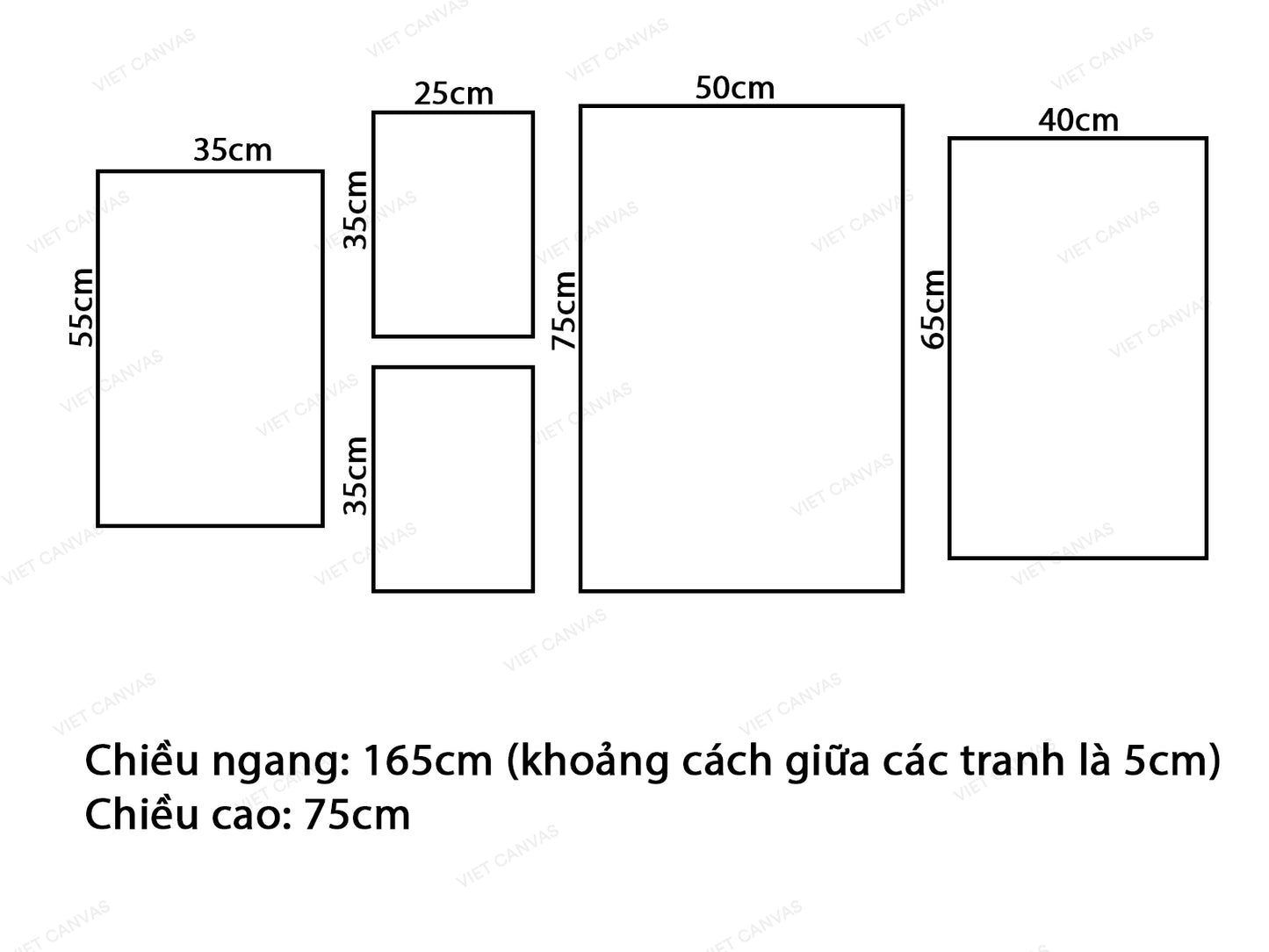 Bộ 5 Tranh Cô Gái Và Núi Non - VT923.2