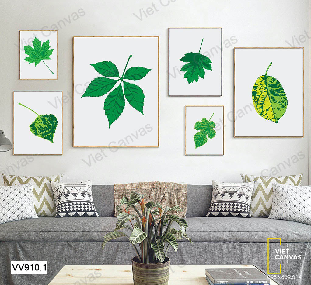 Bộ 6 Tranh Lá Cây - VV910.1