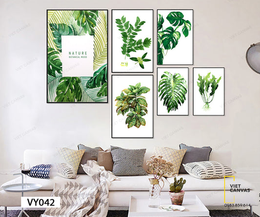 Bộ 6 Tranh Lá Cây Thiên Nhiên - VY042