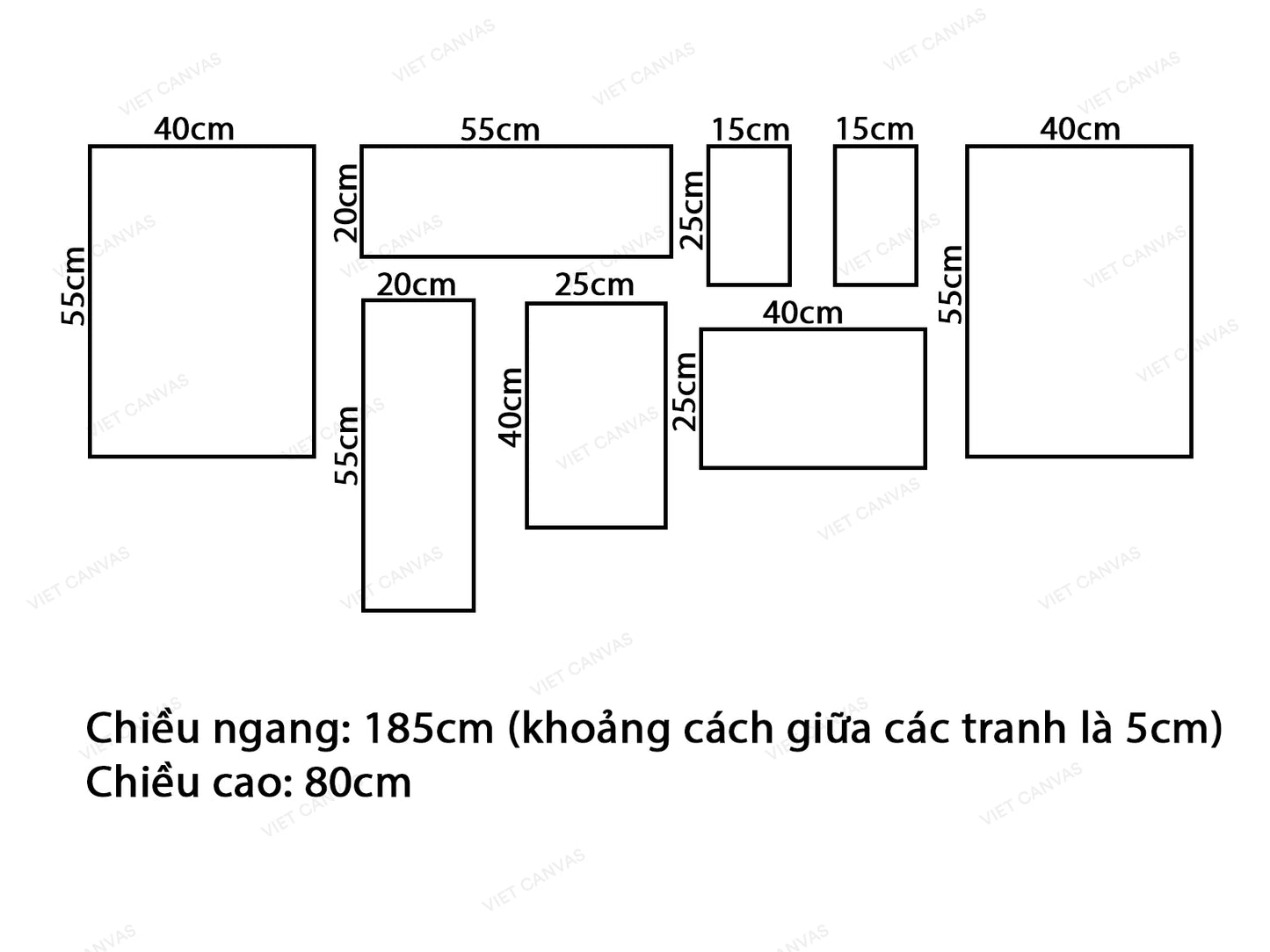 Bộ 8 Tranh Rừng Thông Và Những Chiếc Lá - VR264