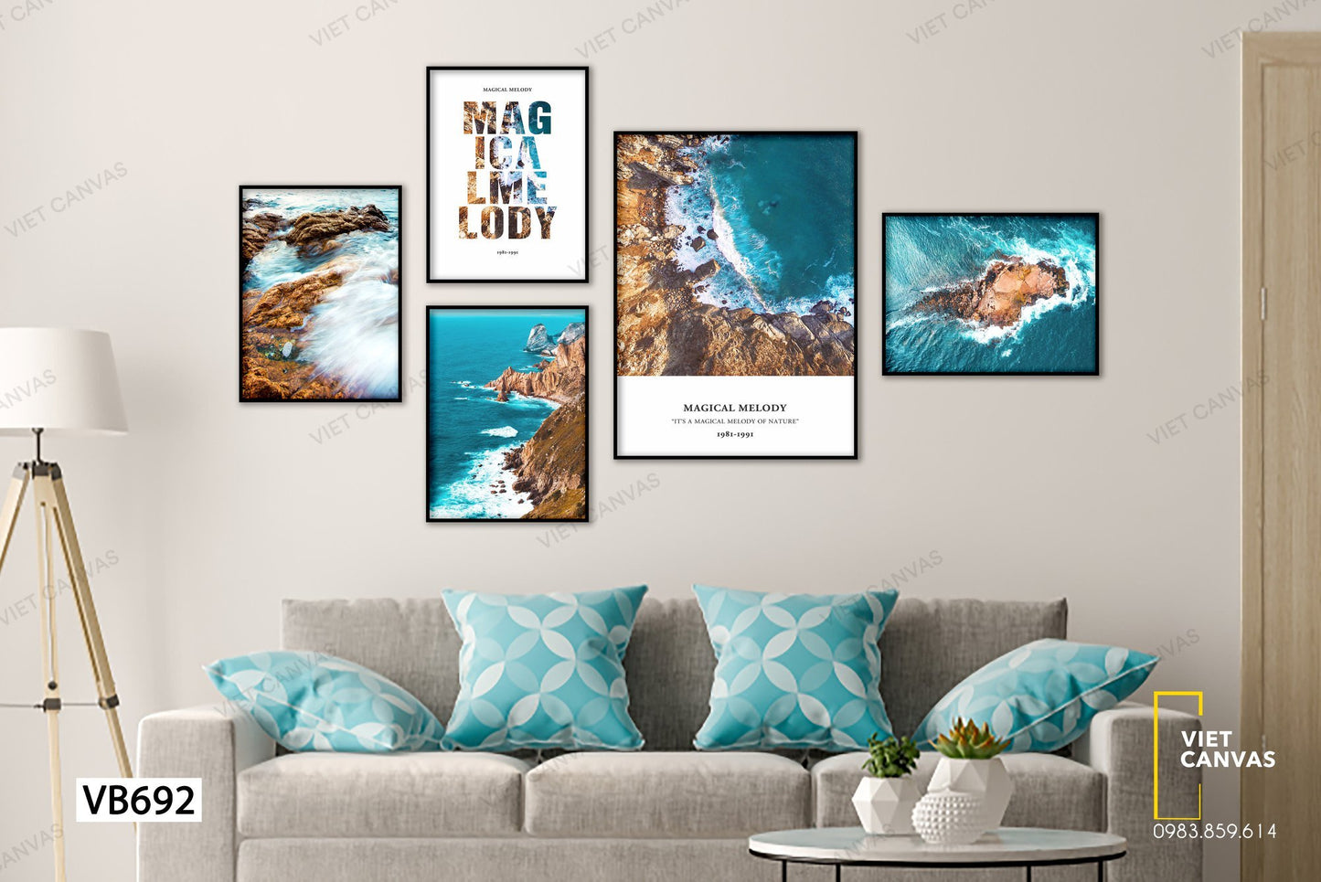 Bộ 5 Tranh Bờ Biển Xanh - VB692