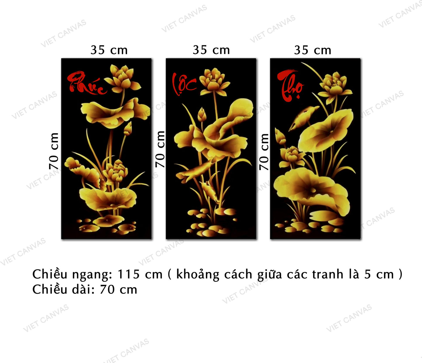 Bộ 3 Tranh Phúc Lộc Thọ - NT394