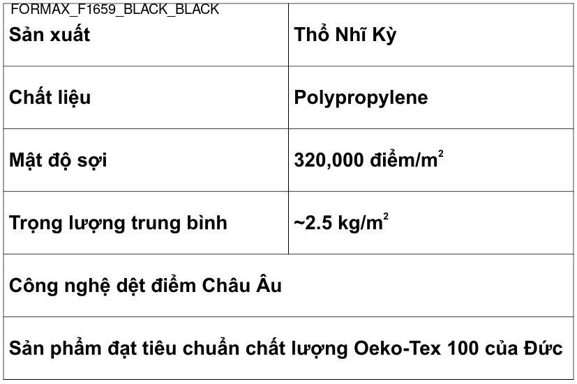 Thảm Sợi Ngắn - FORMAX_F1659_BL_BL