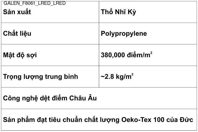 Thảm Sợi Ngắn - GALEN_F8061_LRED_LRED