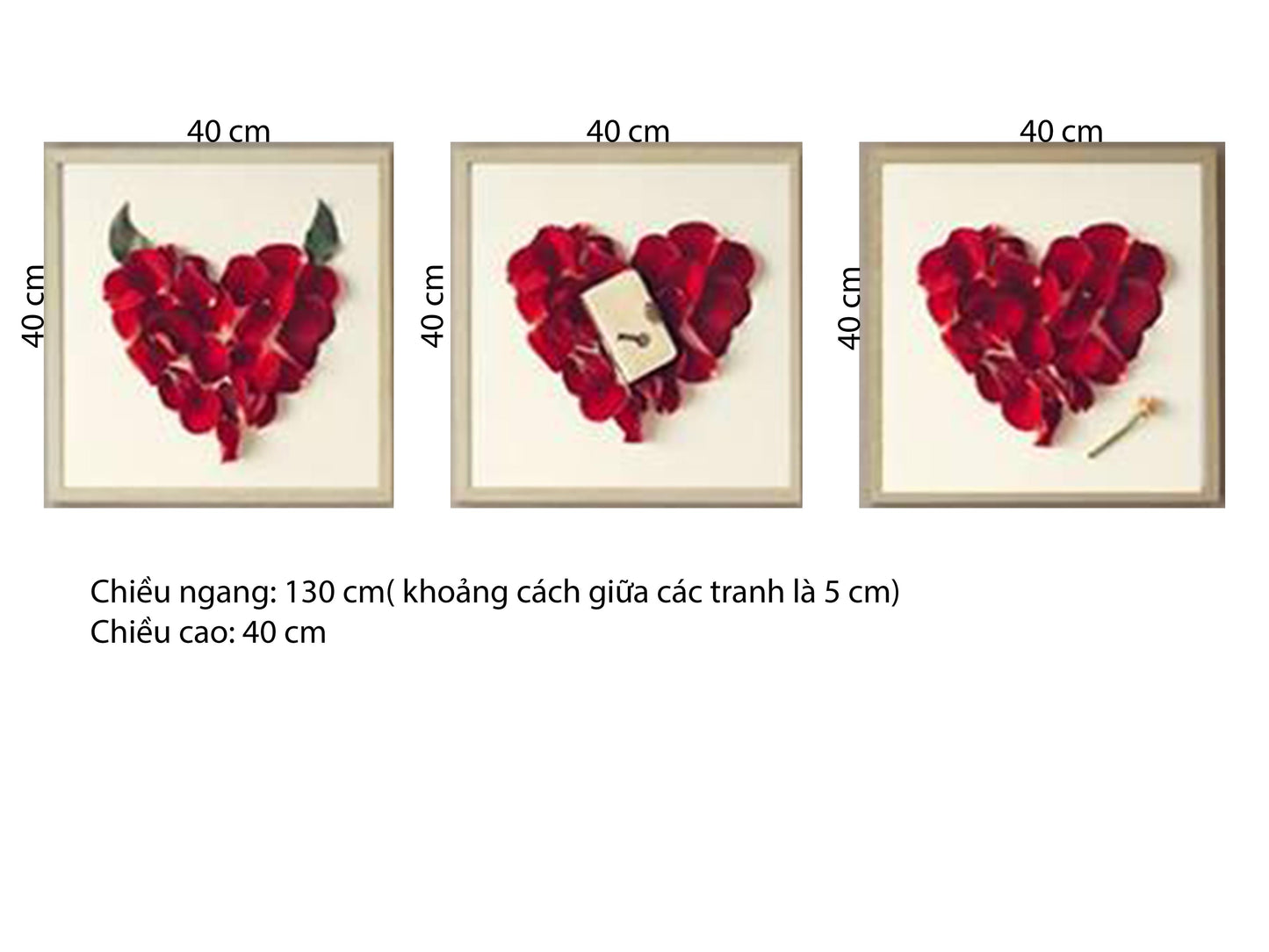 Bộ 3 Tranh Trái Tim Tình Yêu - HD183