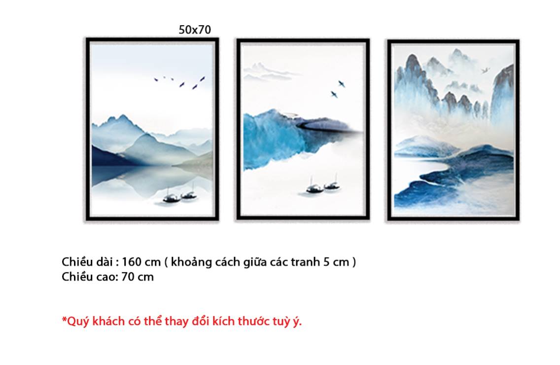 Bộ 3 Tranh Vẻ Đẹp Sông Núi - HD312