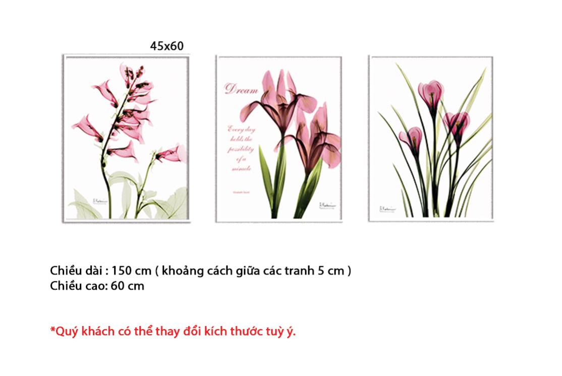Bộ 3 Tranh Nhành Hoa Xinh Xắn - HD321