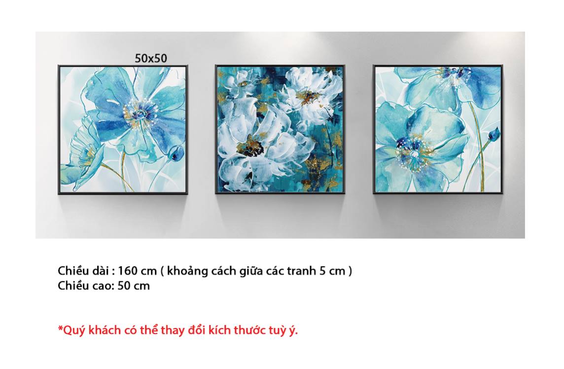 Bộ 3 Tranh Hoa Ấn Tượng - HD324