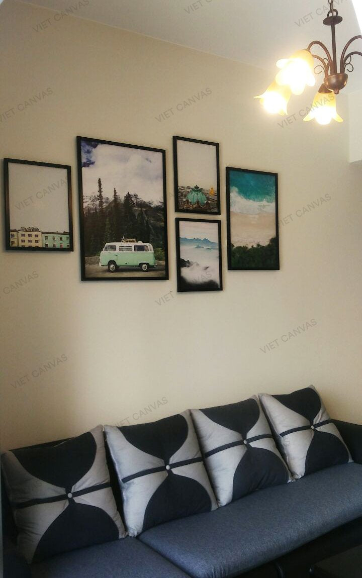 Bộ 5 Tranh Khu Nhà, Rừng Núi Và Biển - HD404