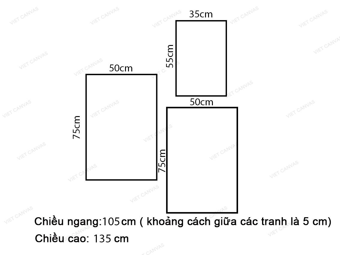 Bộ 3 Tranh Cô Gái Và Cánh Chim - VR131.3