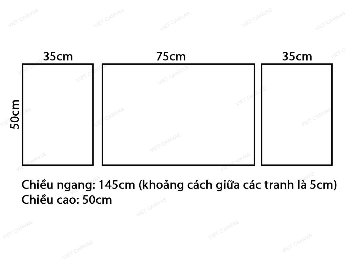 Bộ 3 Tranh Sương Sớm Trên Đồi - VA997