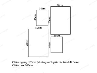 Bộ 4 Tranh Hươu Cao Cổ Và Hoa - VU753.1