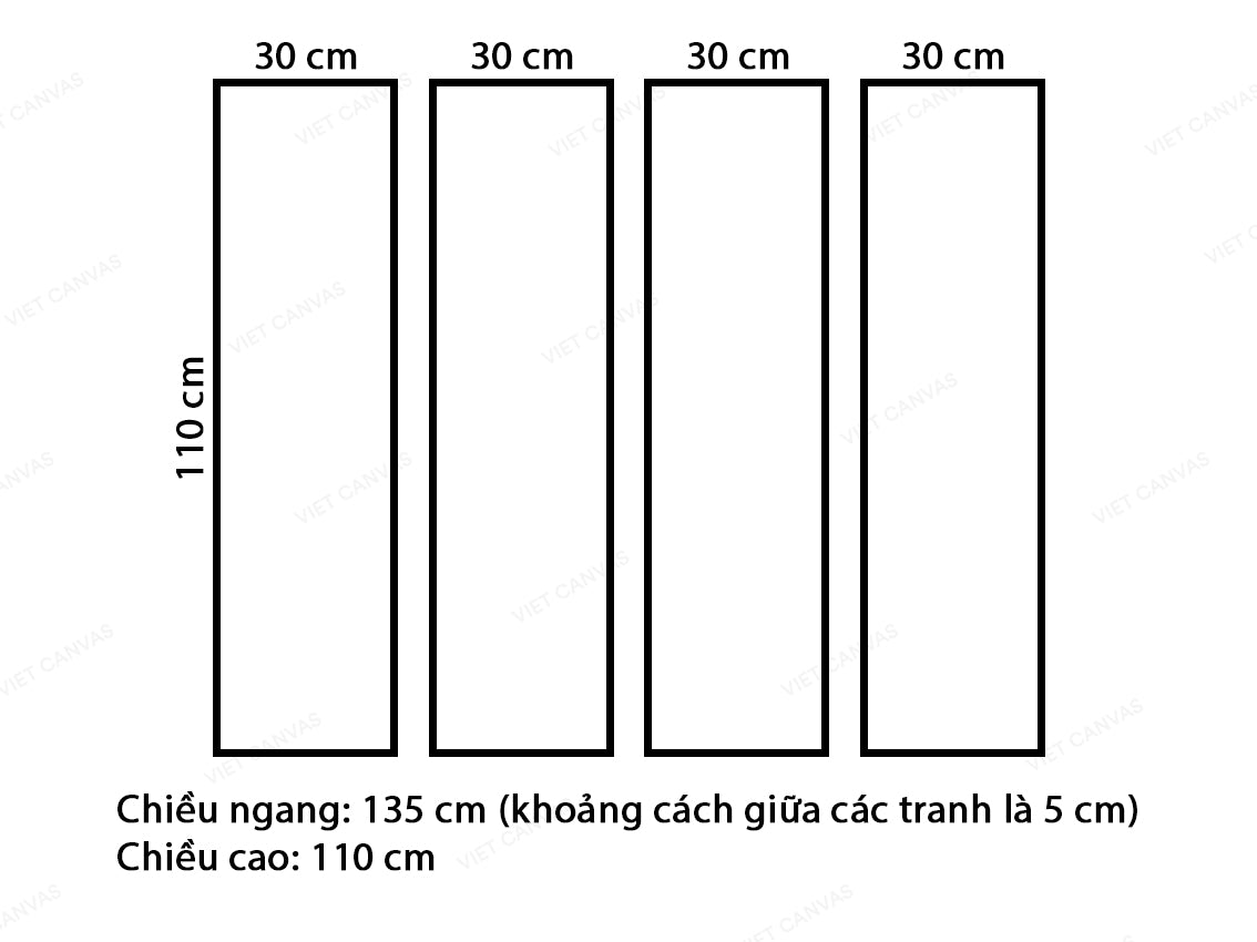 Bộ 4 Tranh Hươu Và Cây - VR519.1