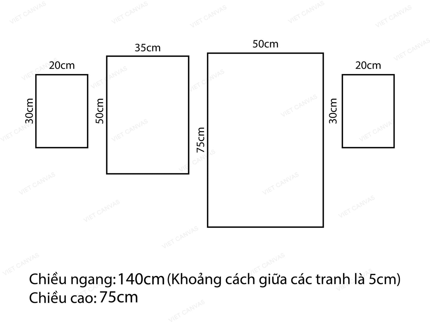 Bộ 4 Tranh Hưu Và Hoa Mặt Trời - VT827.1