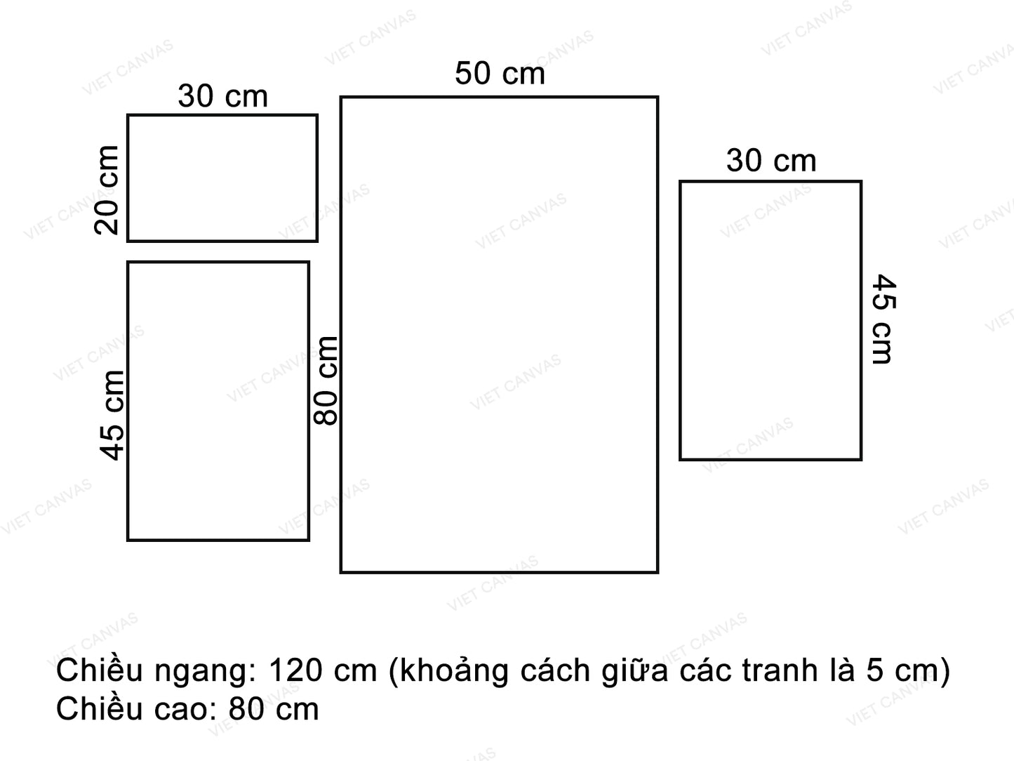 Bộ 4 Tranh Cảnh Vật Đơn Giản - VX333.3