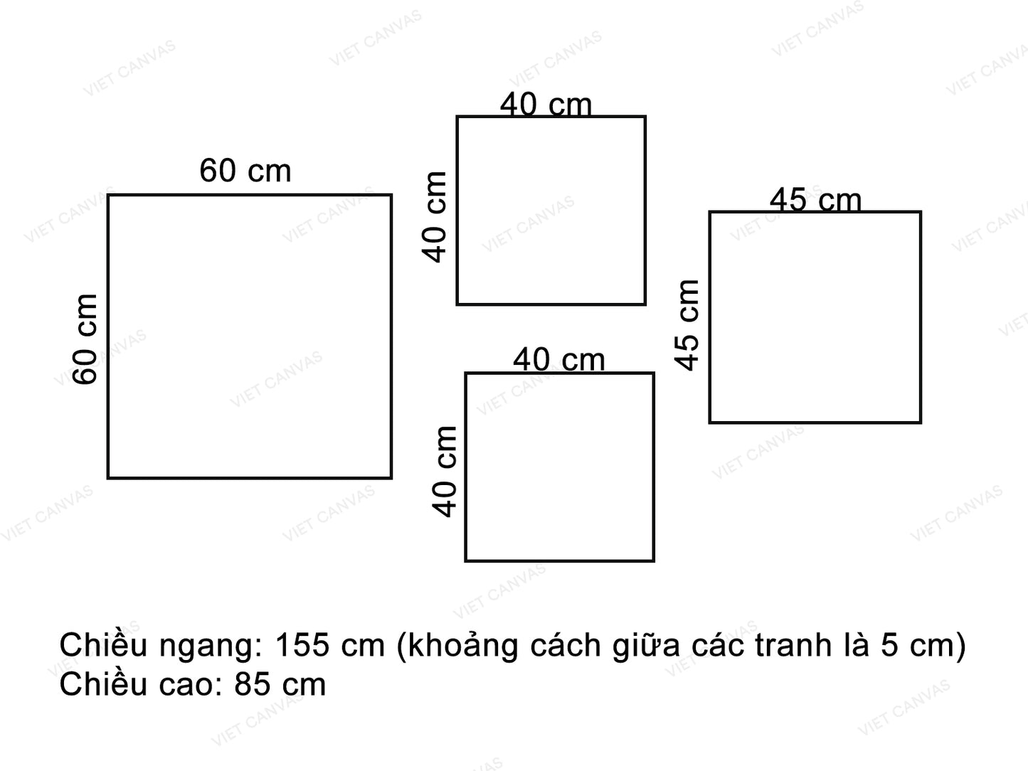 Bộ 4 Tranh Hươu Và Hình Học - VW523.1