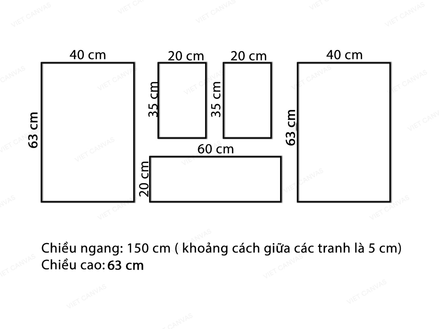 Bộ 5 Tranh Hưu Và Kim Cương - VV401