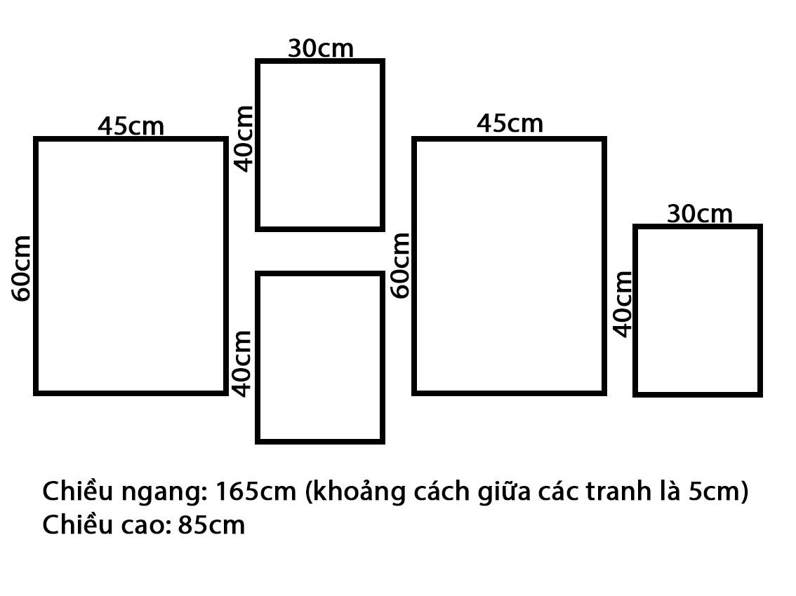 Bộ 5 Tranh Hươu, Sư Tử Và Rừng Núi - VR147.1