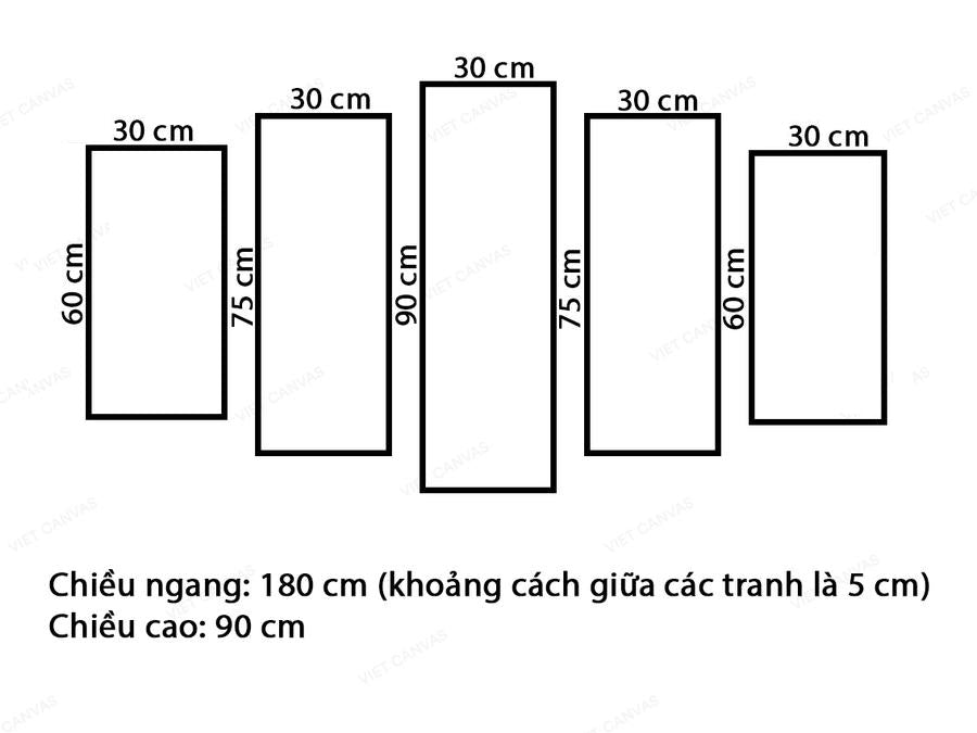 Bộ 5 Tranh Cây Và Bầu Trời - VR060