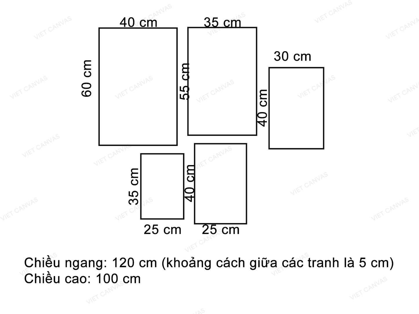 Bộ 5 Tranh Lá Cây - VV372.2