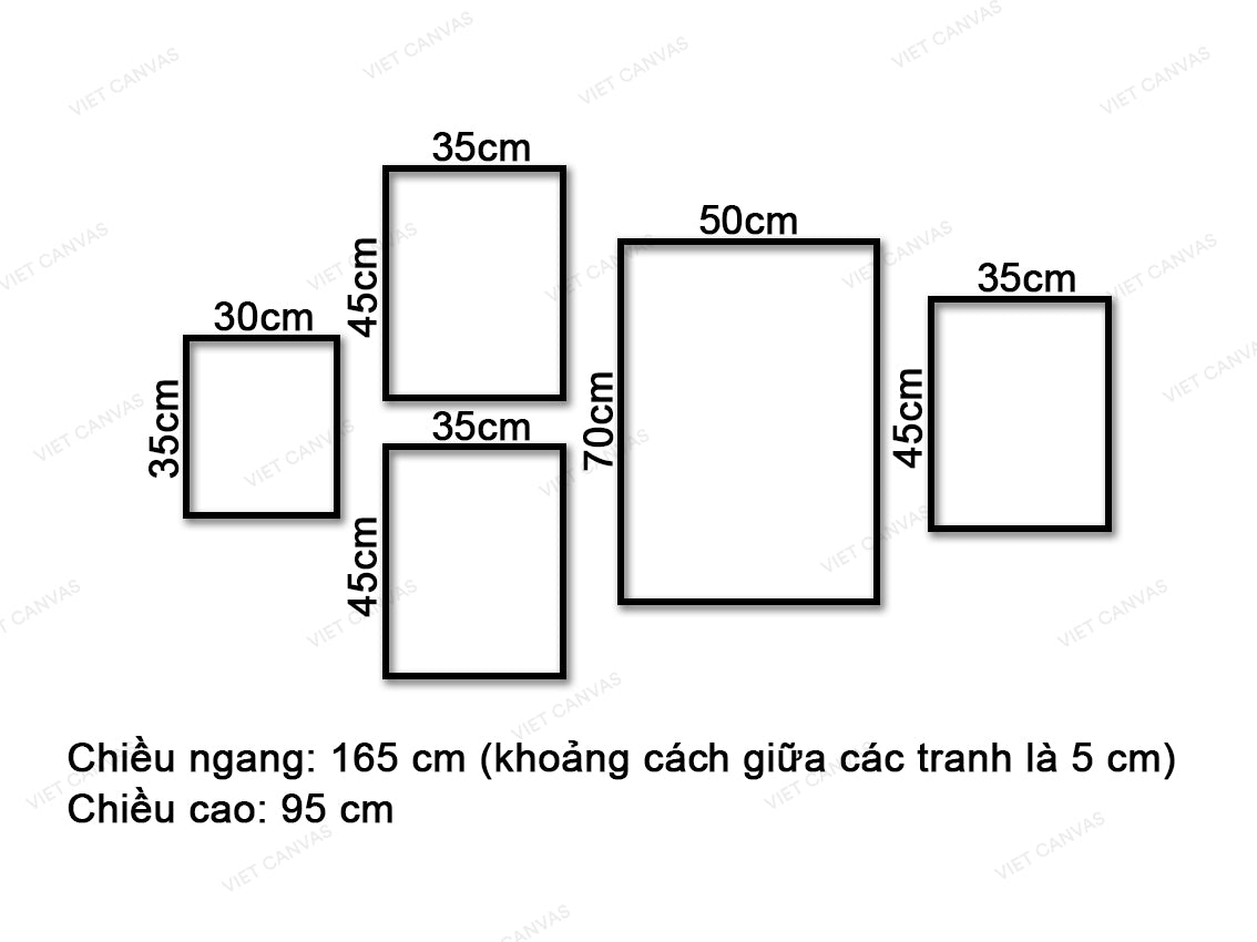 Bộ 5 Tranh Hươu Và Cây - VQ777.1