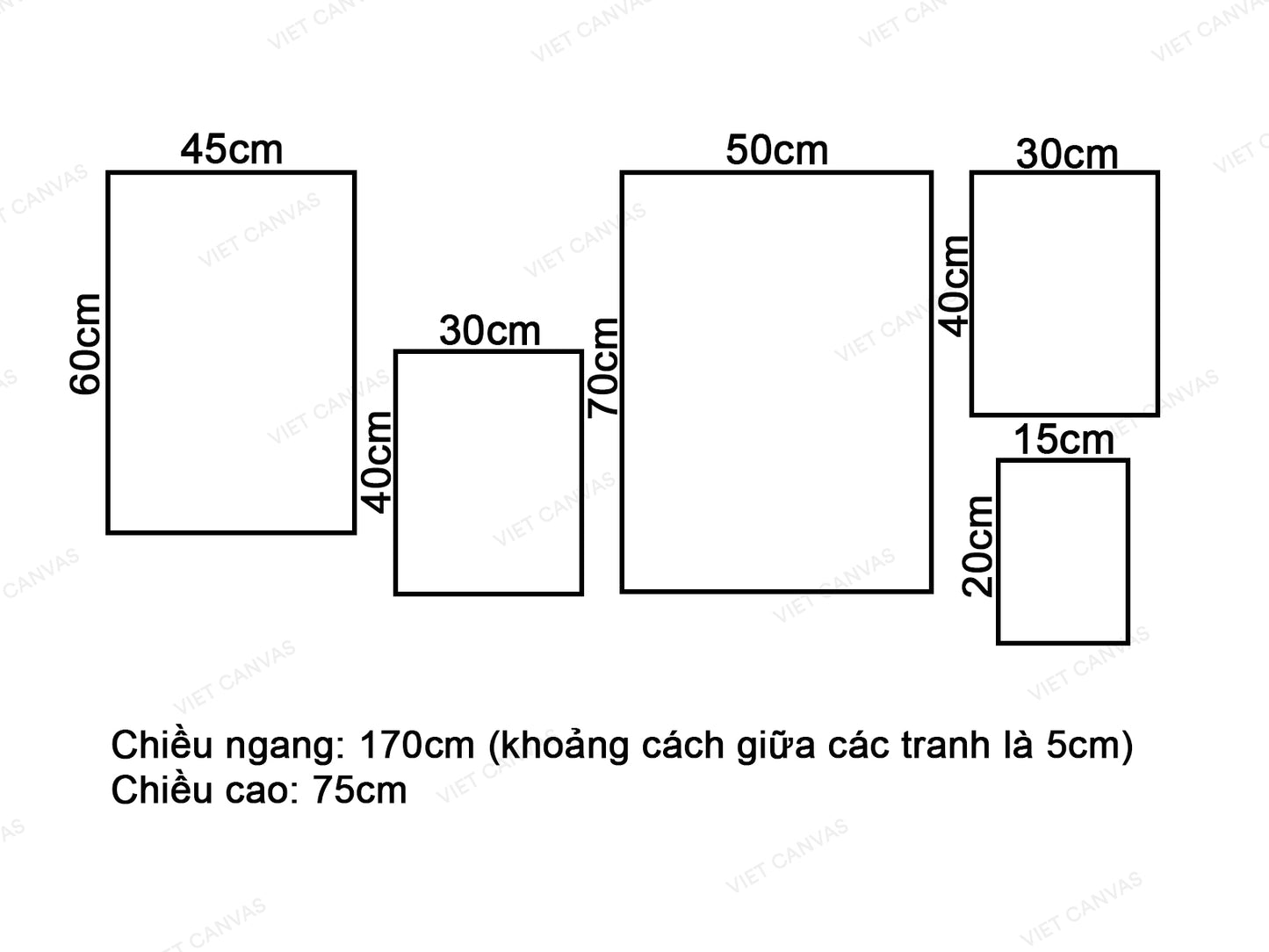 Bộ 5 Tranh Leo Núi, Con Hươu Và Chữ H - VW567