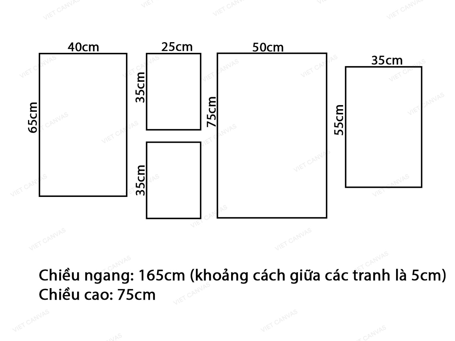 Bộ 5 Tranh Hươu Và Hình Học- VW351.3