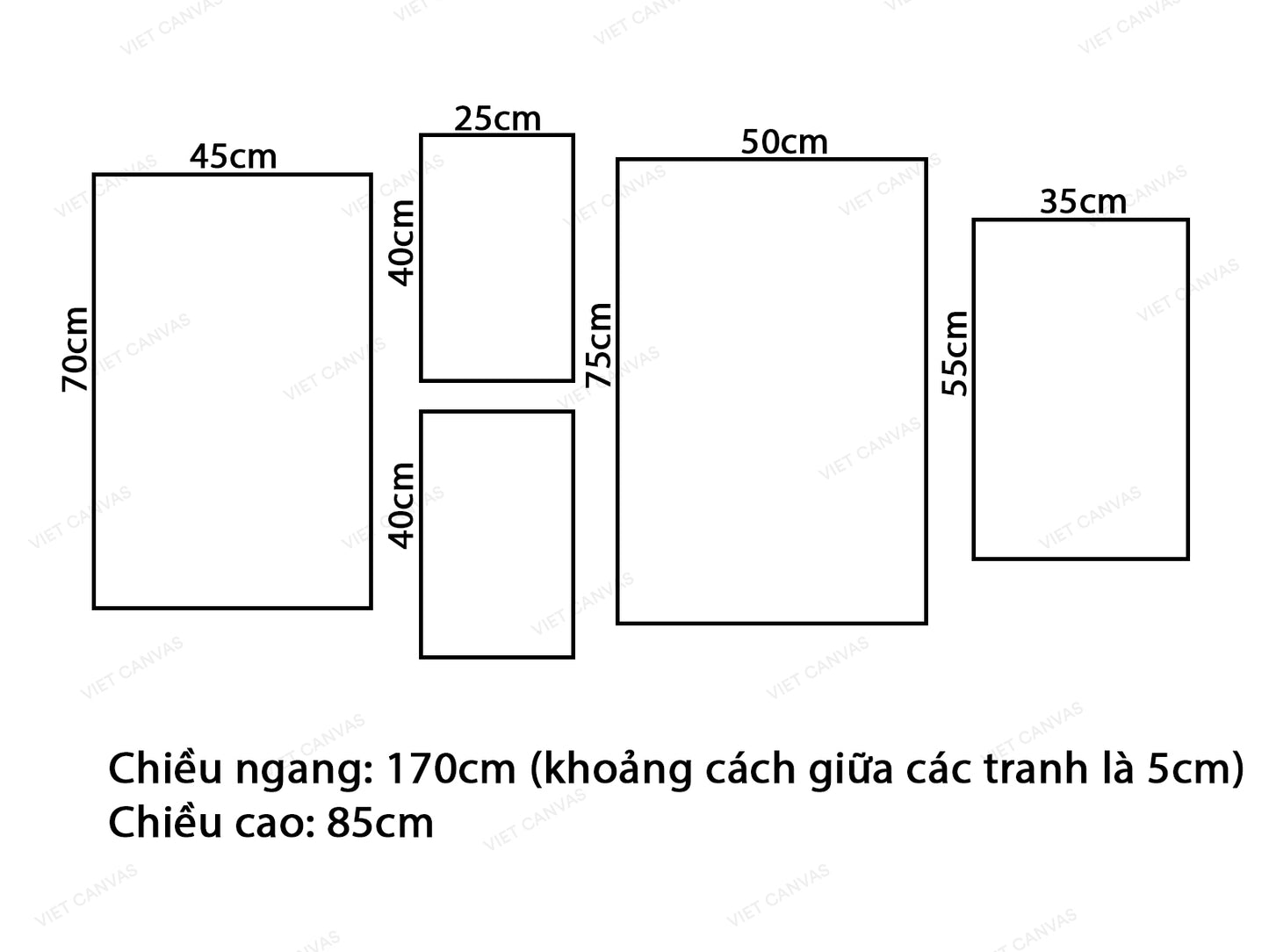 Bộ 5 Tranh Hạc Và Lông Vũ - VW352.4