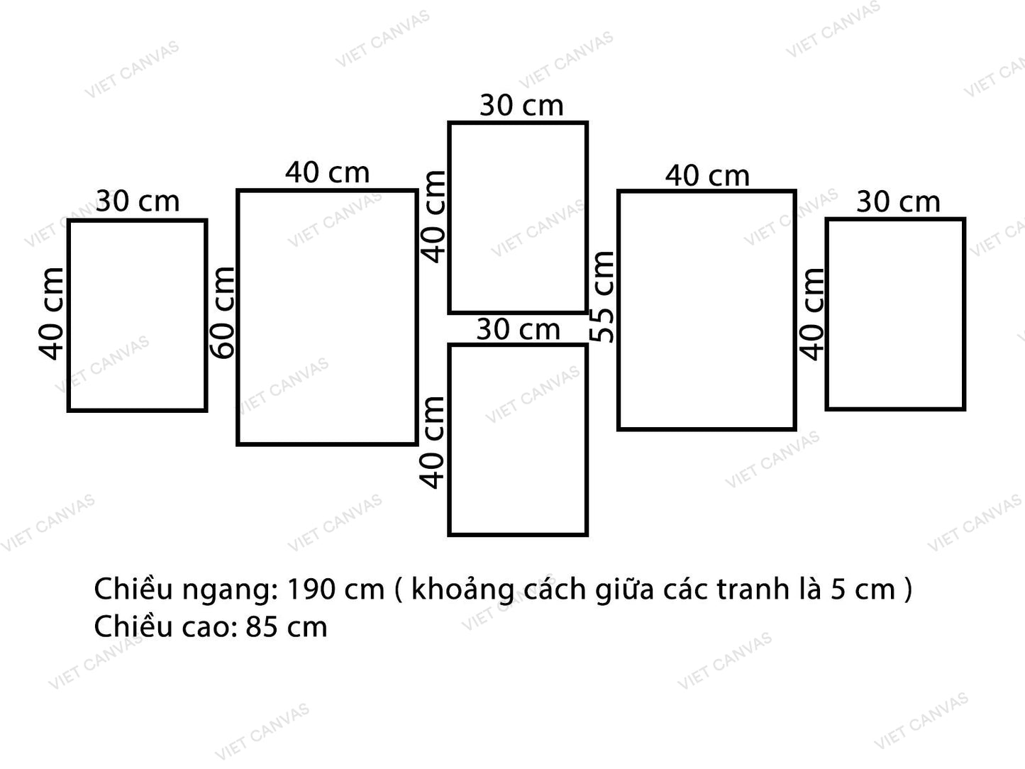 Bộ 6 Tranh Cây, Hươu Chạy Và Hoa Lá Ấn Tượng - VZ268