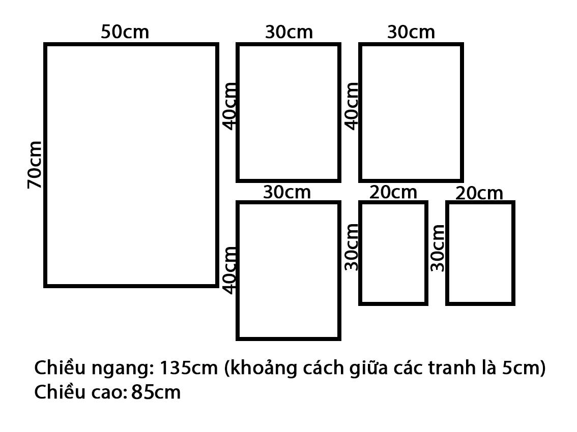 Bộ 6 Tranh Lọ Cây Xanh - VQ790.1