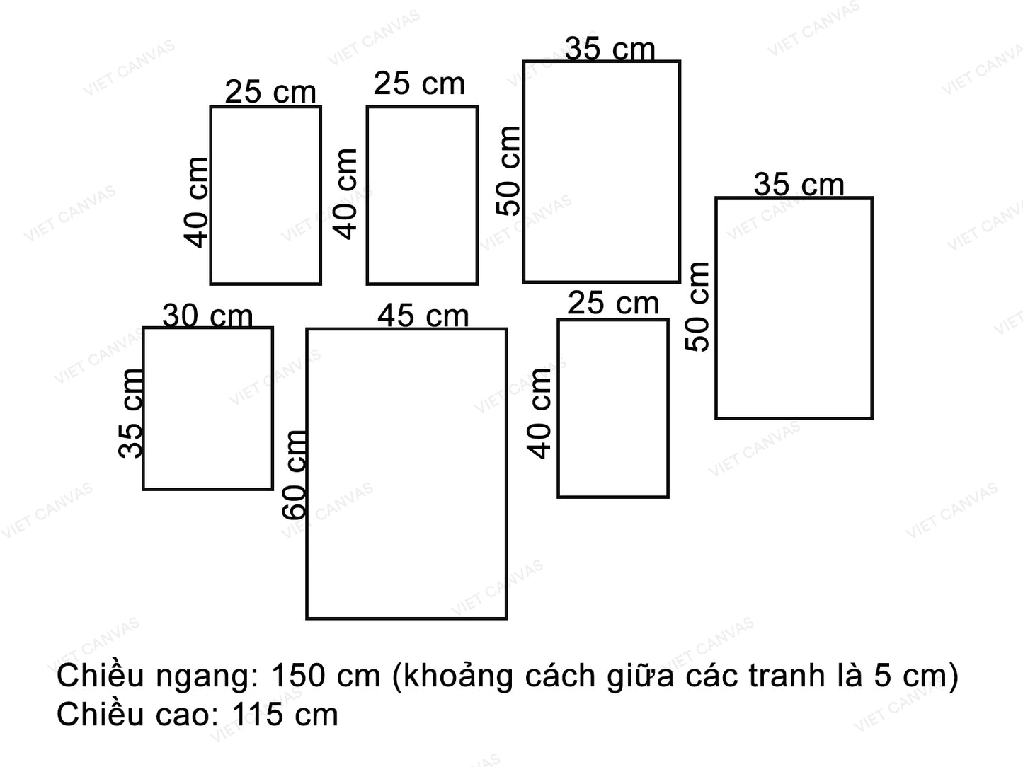 Bộ 7 Tranh Hươu Và Hình Học - VU644.1