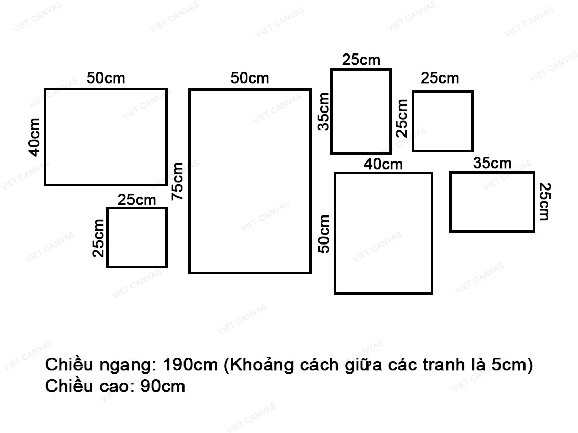 Bộ 7 Tranh Lọ Cây Xinh - VQ473.1