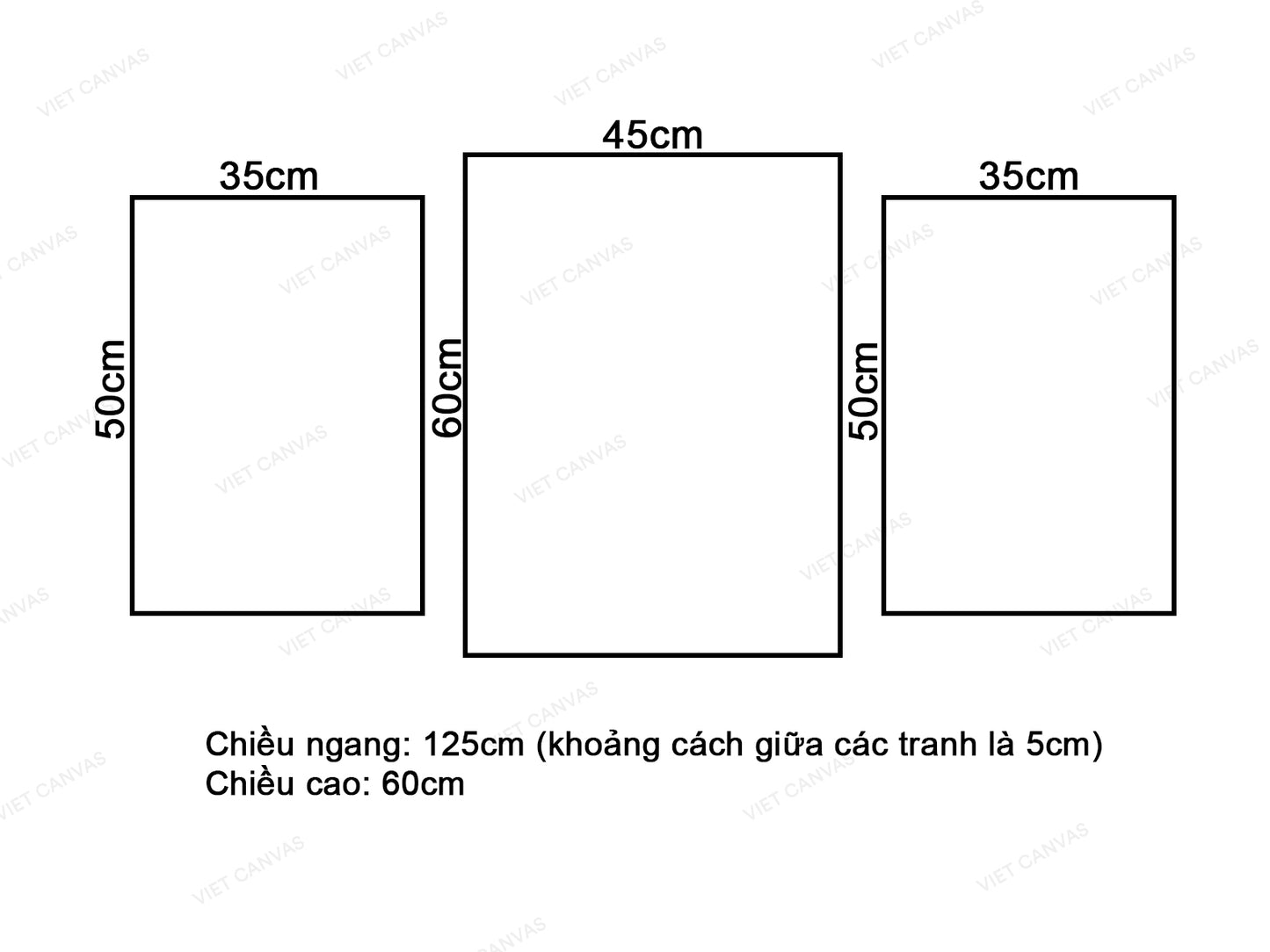 Bộ 3 Tranh Lá Cọ Và Xương Rồng - VV267.3