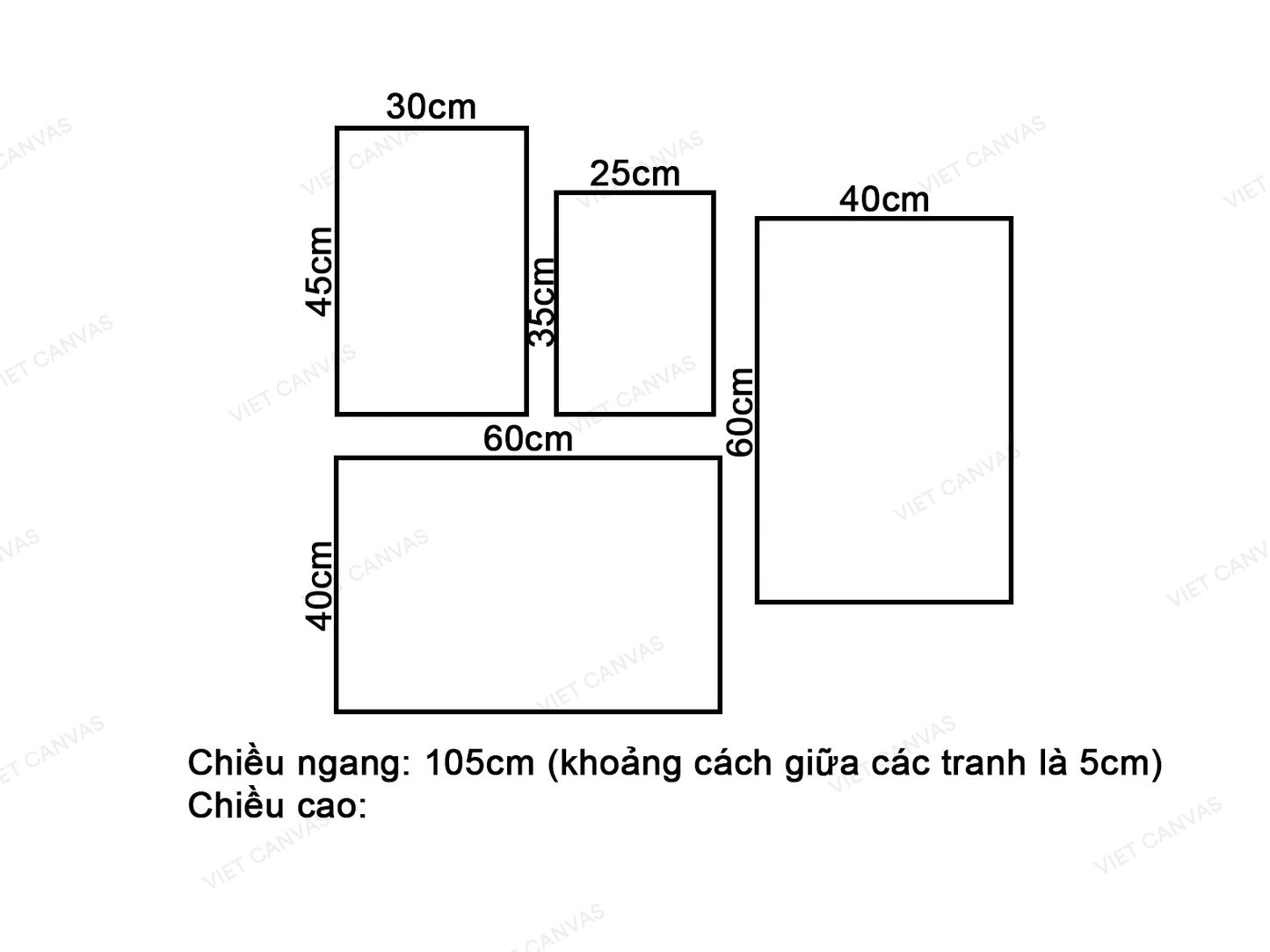 Bộ 4 Tranh Lá Cây Và Cành Hoa - VT141.3