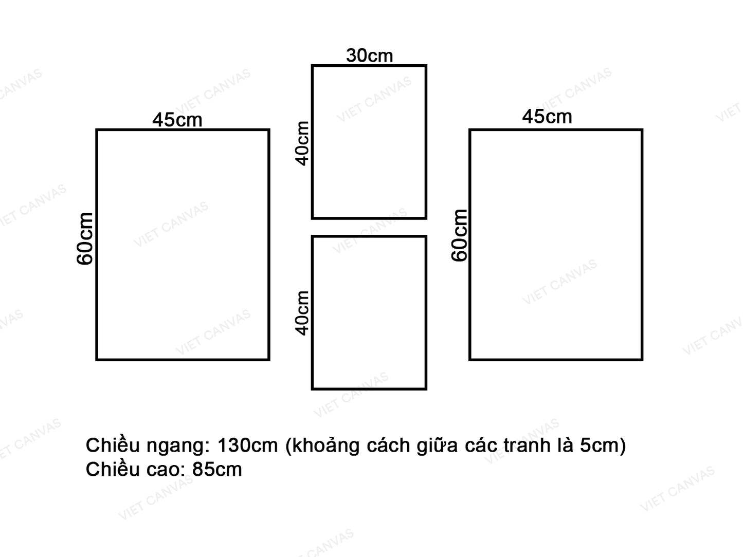 Bộ 4 Tranh Đồng Cỏ Và Cành Hoa - VT202.1