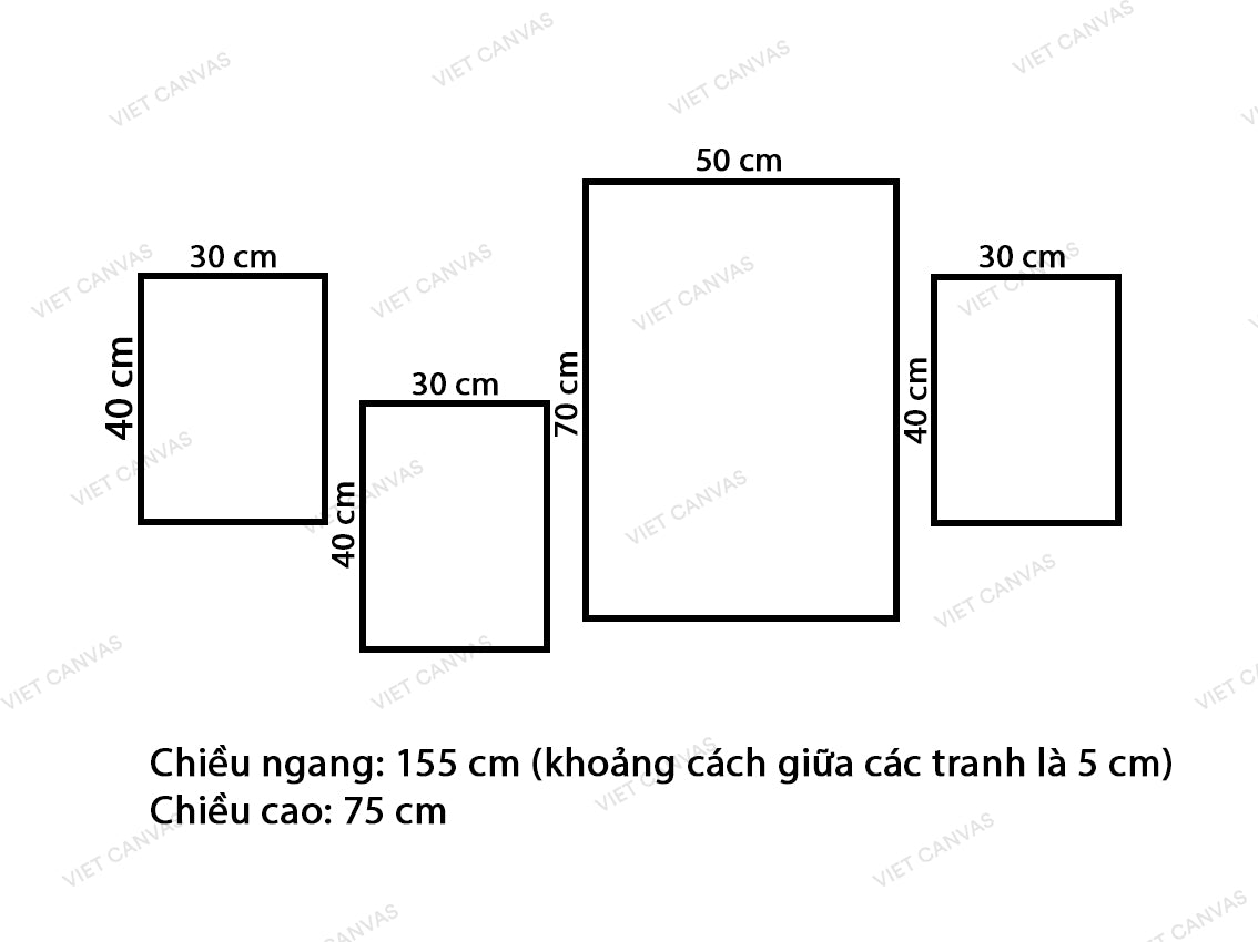 Bộ 4 Tranh Những Nhành Hoa - VV810.3