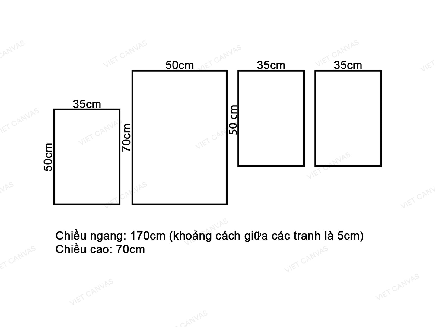 Bộ 4 Tranh Thỏ Và Gấu - VQ571.1