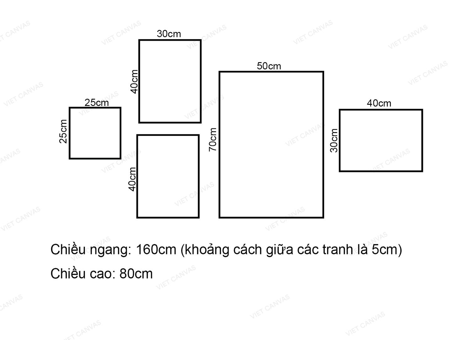 Bộ 5 Tranh Sen Đá Và Vũ Công - VV790.1