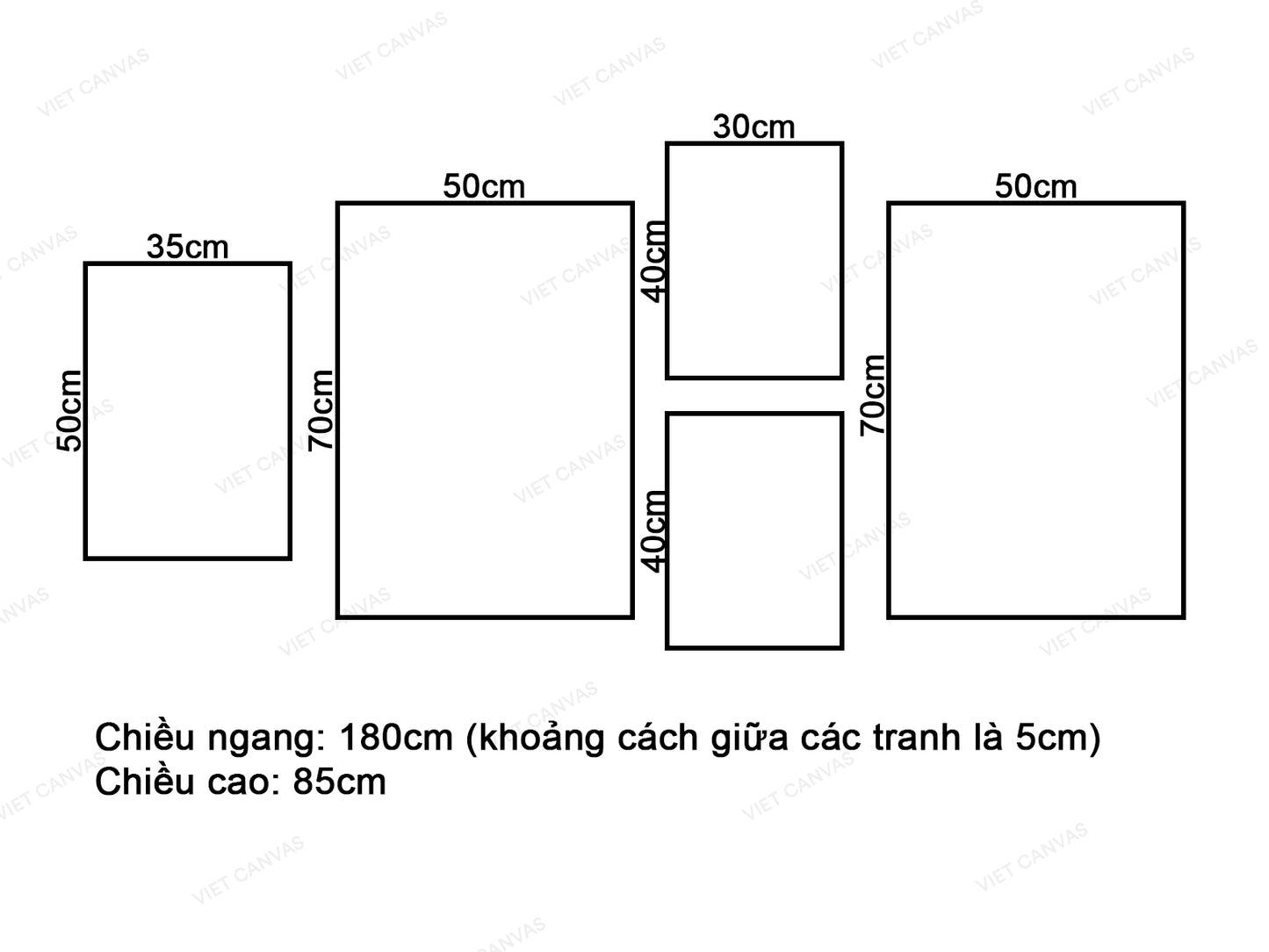 Bộ 5 Tranh Kiến Trúc Màu Trắng - VT137.1