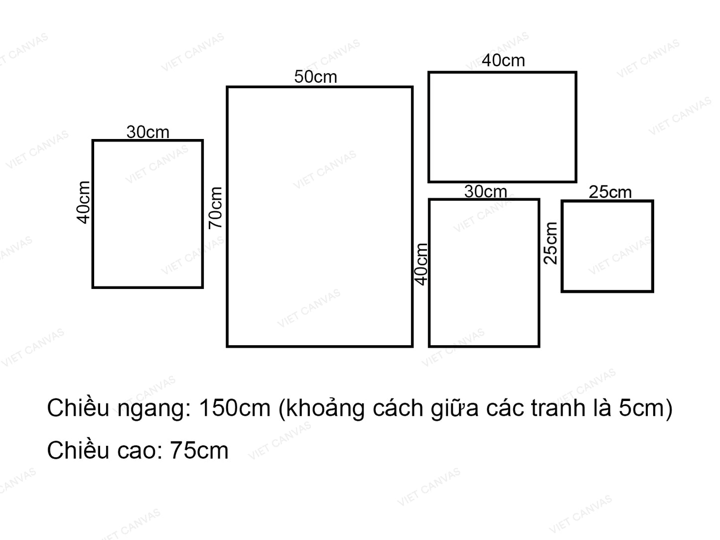 Bộ 5 Tranh Sen Đá Và Vũ Công - VV790.2