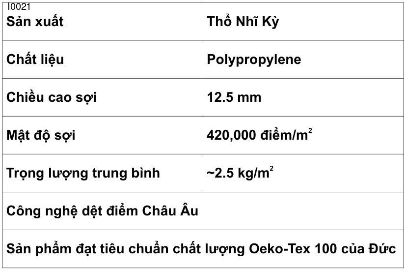 Thảm Sợi Ngắn - I0021