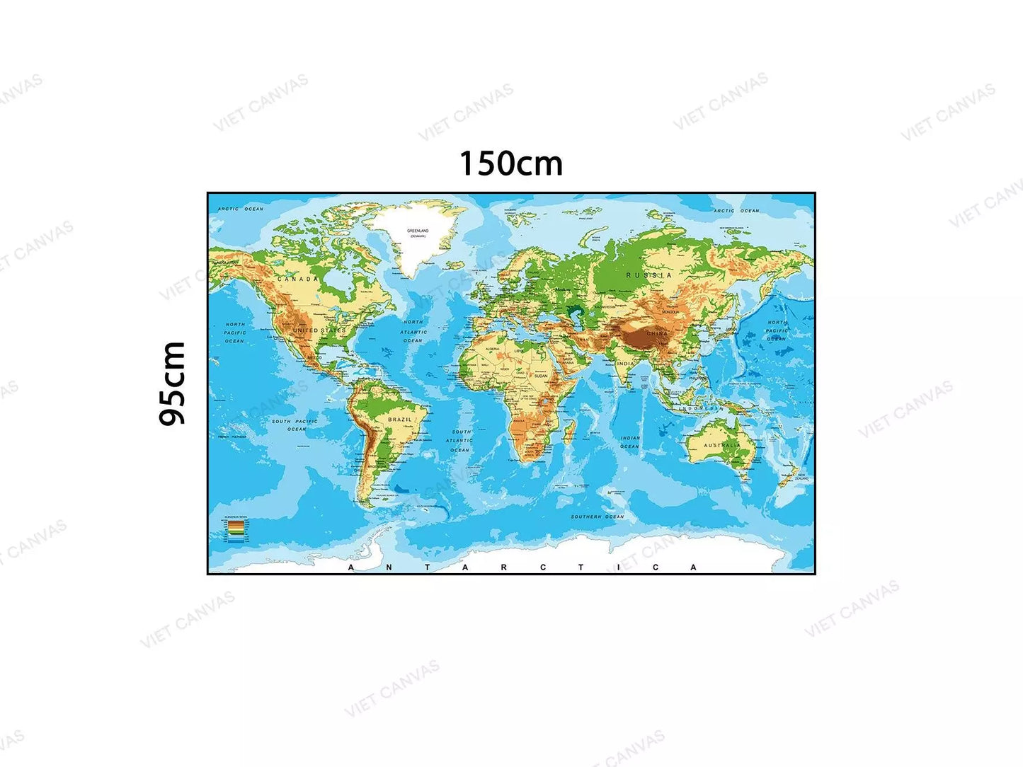 kích thước tranh thế giới rộng lớn
