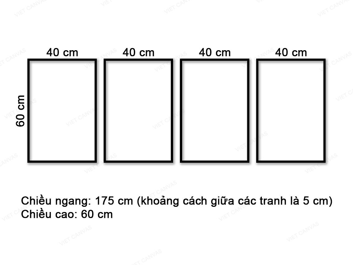 Bộ 4 Tranh Những Chú Chim Đậu Cành Hoa - VZ162.1