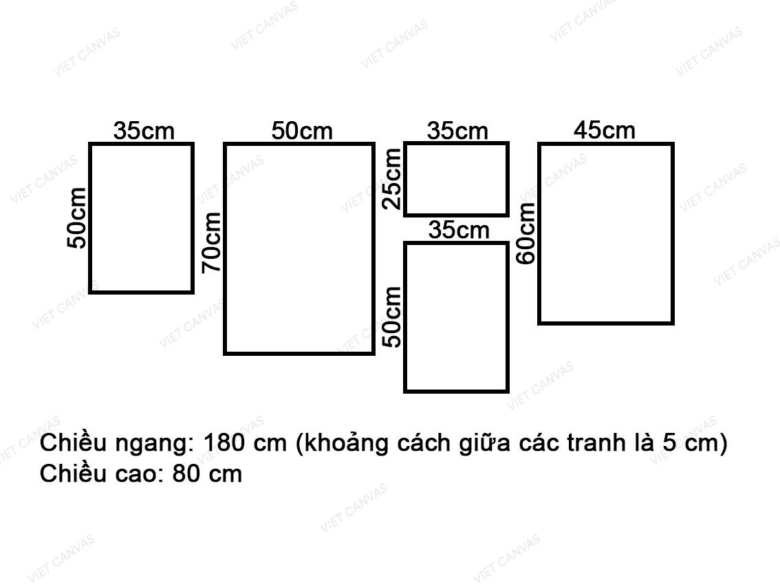 Bộ 5 Tranh Chim Hồng Hạc - VZ086.1