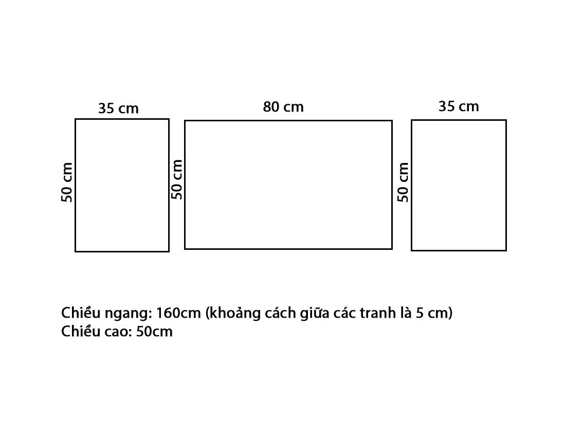 Bộ 3 Tranh Sóng Xô Bờ - VY438.1