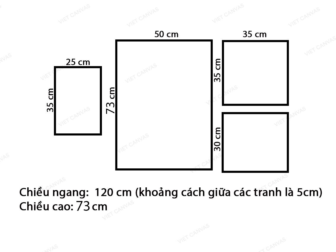 Bộ 4 Tranh Hoa Và Lá - VZ474.2
