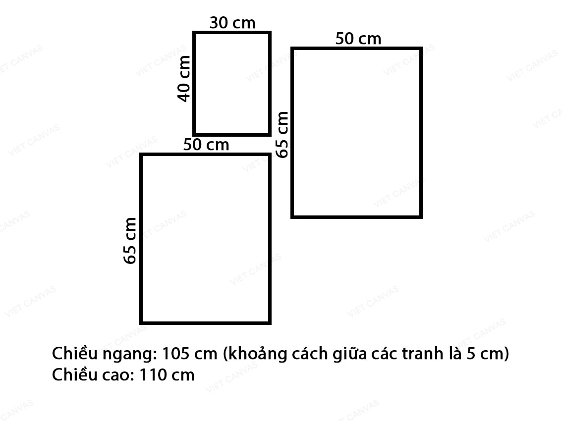 Bộ 3 Tranh Những Ngọn Núi Phủ Tuyết - VX362.2