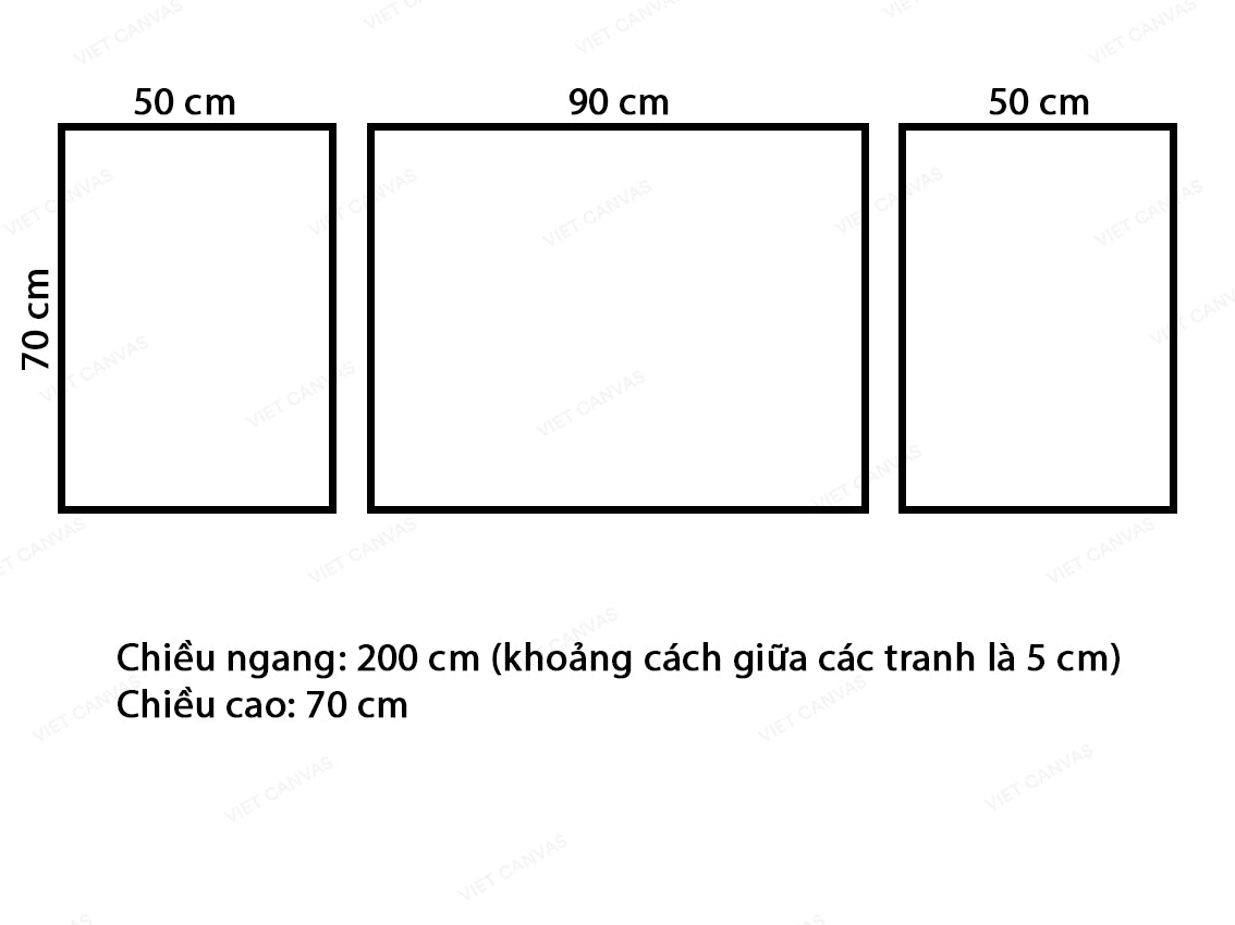 Bộ 3 Tranh Hoa Mai Đẹp - VY818