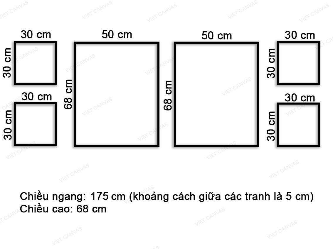 Bộ 6 Tranh Hoa Đua Nhau Khoe Sắc - VY032